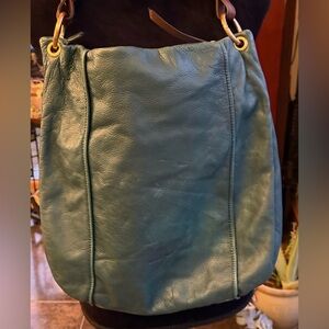 Christopher Kon, Anthro, teal color, buttery leather, shoulder/crossbody, big